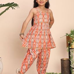 Cutiekins Girls Geometric Printed A-Line Gotta Patti Kurta With Dhoti Pants-picture-43