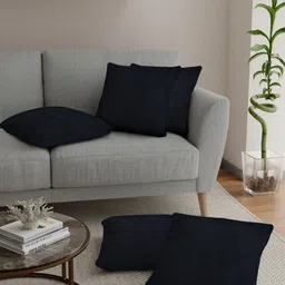 Myntra Elegant Homes Black 5 Pieces Jacquard Square Cushion Covers-8