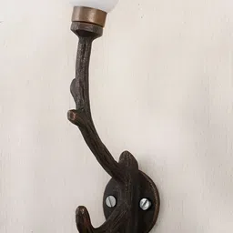 IndianShelf White and Bronze Ceramic Leaf Tree Wall Hooks-image-44