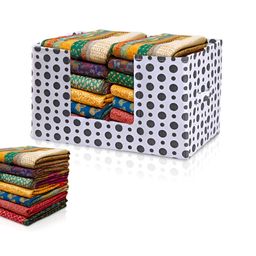 Aura White & Black Polka Dot Printed Drawer Organiser-45