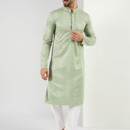 House of Pataudi Embroidered Straight Ethnic Kurta-image-81