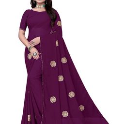 Pemal Designer Embellished Embroidered Pure Georgette Saree-image-33