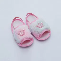 Daizy Girls Fur With Crown Booties-image-1