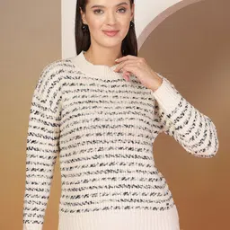 Thirty Threads Women Checked Woollen Pullover-picture-8