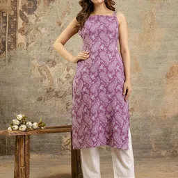 Anouk Rustic Paisley Printed Square Neck Cotton Straight Kurta-picture-28