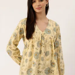 Rangun Floral Printed V-Neck Tunics-picture-39