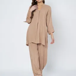 BCZ Style Mandarin Collar Tunic With Trousers-image-15