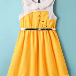 Hola Bonita Girls Peter Pan Collar Fit & Flare Dress With Belted-image-15