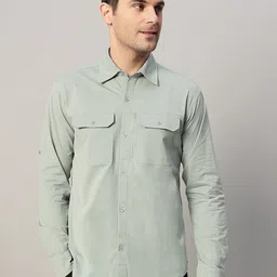 Reccy Men Long Sleeve Ventilated Breathable 4-Way Stretch Sun Protected TechFlex Cargo Shirt-image-60