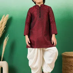 Sangria Boys Woven Design Kurta-17