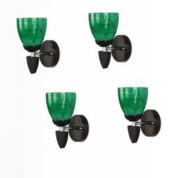 1ST TIME Green & Black 4 Pieces Printed Glass Cylinder Shaped Wall Lamp-picture-27