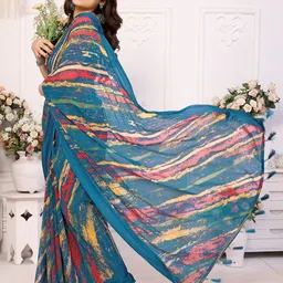 VEDANT VASTRAM Floral Poly Georgette Designer Saree-picture-29