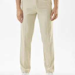Snitch Men Textured Slim Fit Wrinkle Free Trousers-image-97