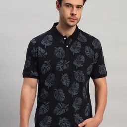 Cantabil Floral Printed Polo Collar Short Sleeves T-shirt-picture-31