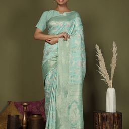 Astita Ethnic Motifs Zari Linen Blend Saree-picture-34