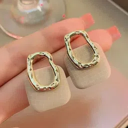 Krelin Gold-Plated Textured Geometric Shaped Studs image 4