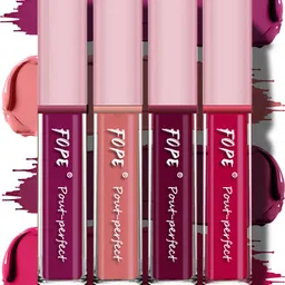 FOPE Set Of 4 Pout Perfect Smudge-Free Liquid Lipstick - 4 ml Each Shade - 01-07-08-10-9