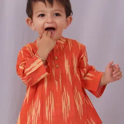 TJORI Boys Band Collar Abstract Printed Cotton Casual Shirt-image-64