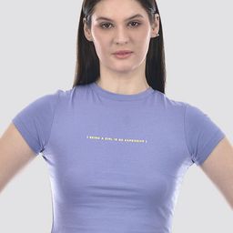 CAMLA Typography Printed Round Neck Crop T-shirt-image-62