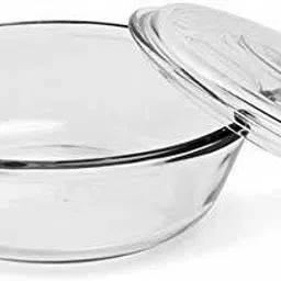 Glass Cereal Bowl Glass Casserole Deep Round - (1.5 LTR) Oven and Microwave Safe Serving Bowl with Glass Lid (Set of 1)-7