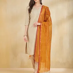 Fabindia Striped Cotton Silk Dupatta With Zari-15