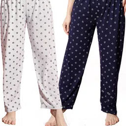 TRENDY WORLD Pack Of 2 Women Printed Cotton Lounge Pants-picture-40