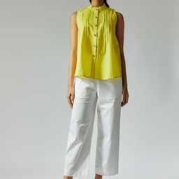 Maisolos Mandarin Collar Cotton Linen Top With Trousers-image-20