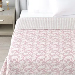 CHICERY Pink & White Floral Printed AC Room Pure Cotton 210 GSM Double Bed Dohar-picture-44