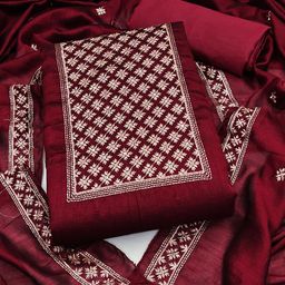 SAINOOR Floral Embroidered Sequnnied Unstitched Dress Material-image-56