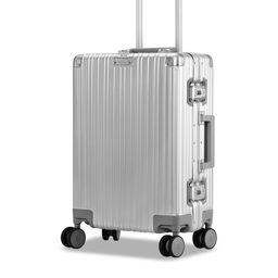 EUME Hard Sided Aluminium Cabin Luggage Trolley Bag-16