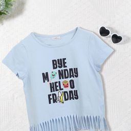 FOREVER FRIDAY Girls Typography Printed Pockets T-shirt-image-31