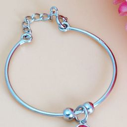 Tuanz Silver Jewelry Kids Pack of 2 925 Silver Rhodium Plated Bangle-Style Bracelet-18