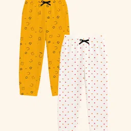 DIAZ Kids Pack Of 2 Printed Cotton Mid-Rise Lounge Pants-picture-2