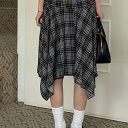StyleCast x Revolte Checked A-Line Midi Skirts image 4