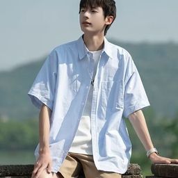 HERE&NOW Men Oversized Fit Spread Collar Solid Casual Shirt-image-77