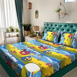 Myntra Elegant Homes Cartoon Characters Printed 400 TC King Bedsheet with 2 Pillow Covers-image-31