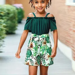 INCLUD Girls Printed Shoulder Straps Jumpsuit-17