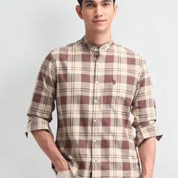 U.S. Polo Assn. Denim Co. Men Manhattan FitTartan Checked Cotton Casual Shirt-image-94