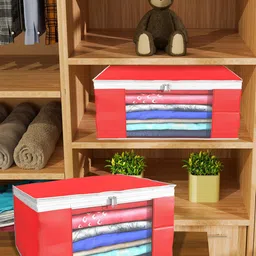 Kuber Industries Red Set of 6 Regular Drawer Organiser Organisers-28