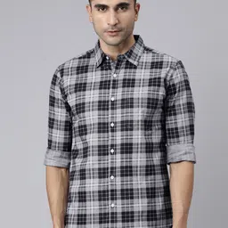 Metronaut Men Tartan Checks Opaque Checked Casual Shirt-image-83