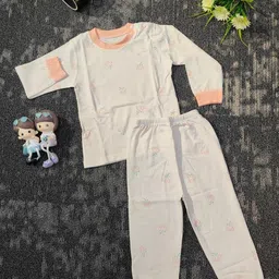 Zankhi Kids-Unisex Peach Pure Cotton Clothing Set-picture-11