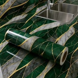 200 cm Self Adhesive Glossy Marble Foil Waterproof Sticker For Kitchen And Home Self Adhesive Sticker-image-97