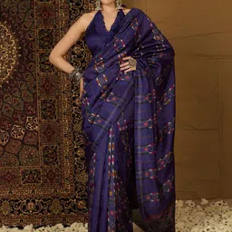 KALINI Silk Cotton Designer Ikat Saree-picture-17