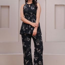 Meeranshi Floral Printed Tunic & Trousers Co-Ord Set-image-14