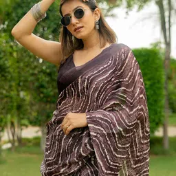 KALINI Women Striped Leheriya Saree-image-45