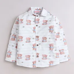 BAATCHEET Boys Comfort Bear Printed Pure Cotton Casual Shirt-image-42