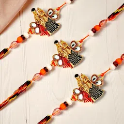 ADIVA Set of 3 Thread Rakhis with Roli Chawal Chandan Card-image-74