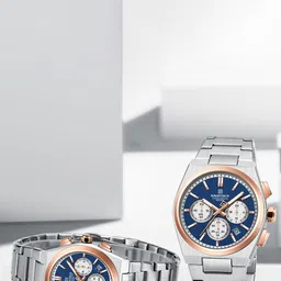 Naviforce Unisex Dial & Stainless Steel Straps Analogue Chronograph Watch NF8048_S BE RG_COUPLE-17