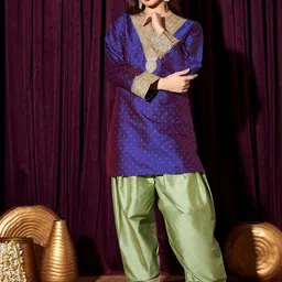 indo street Women Ethnic Motifs Embroidered Regular Kurta with Salwar-picture-19