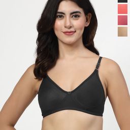 LILY Pack Of 4 Full Coverage Non Padded T-shirt Bra-8